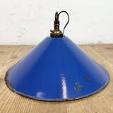 Industrial Blue Enamel Factory Pendant Lamp, 1950s