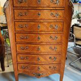 Semainier Louis XV marble brocatello and bronze