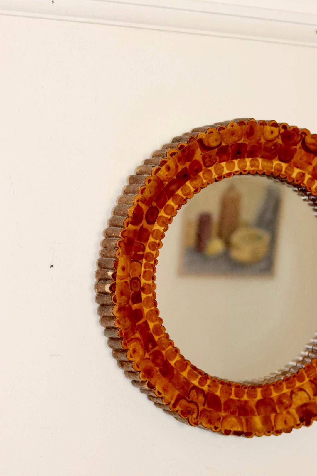 Miroir suédois vintage en bois