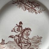 Flat plates iron earth hunting scene vieillard