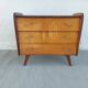 commode aux pieds compas, effet miroir, vintage