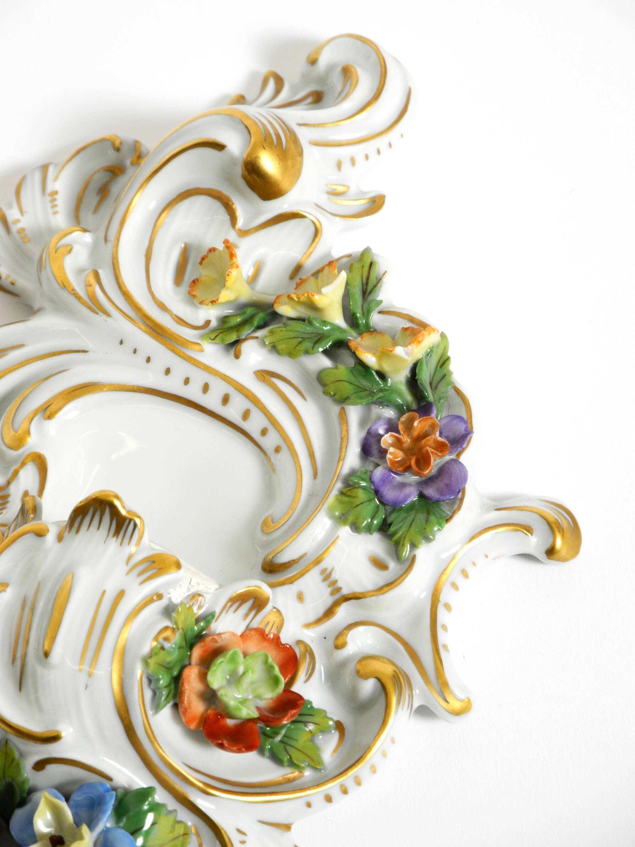 Beautiful hand-painted Mid Century porcelain wall lamp