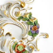 Beautiful hand-painted Mid Century porcelain wall lamp