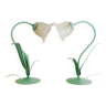 Pair of vintage tulip lamps