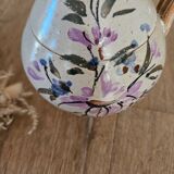 Carafe or jug in stoneware with hand-painted floral motifs