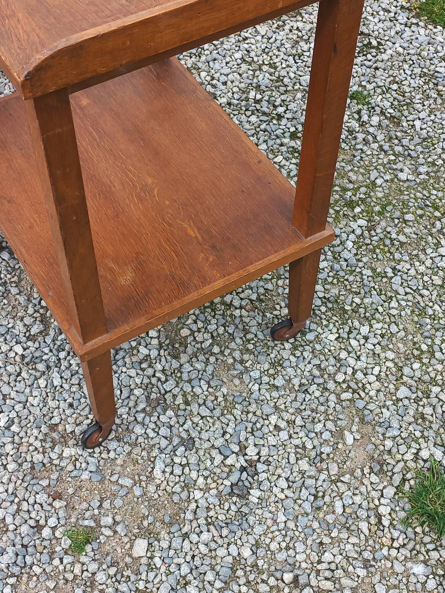 Pair of vintage 50s oak side tables