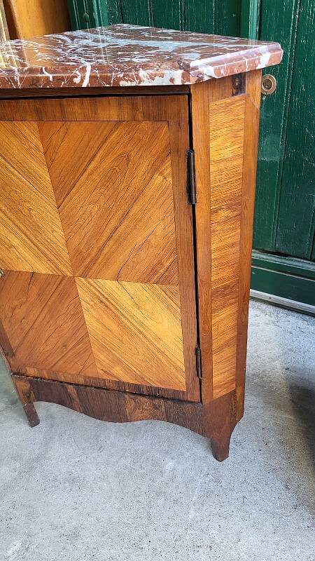 Pair of corner cabinets louis xvi corner furniture from the 18th century with a top ma