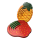 Pineapple and strawberry wooden trays