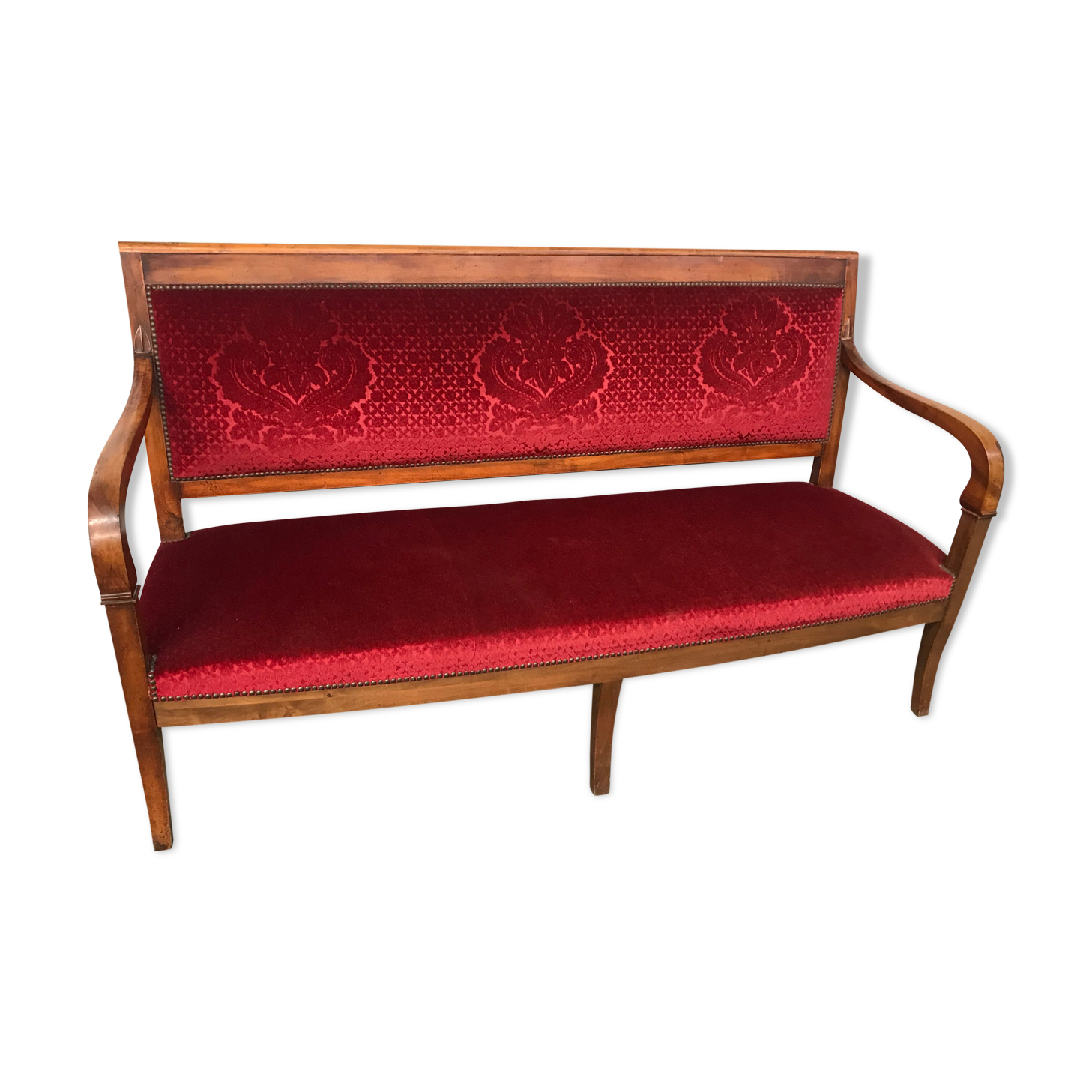 Empire Red velvet bench