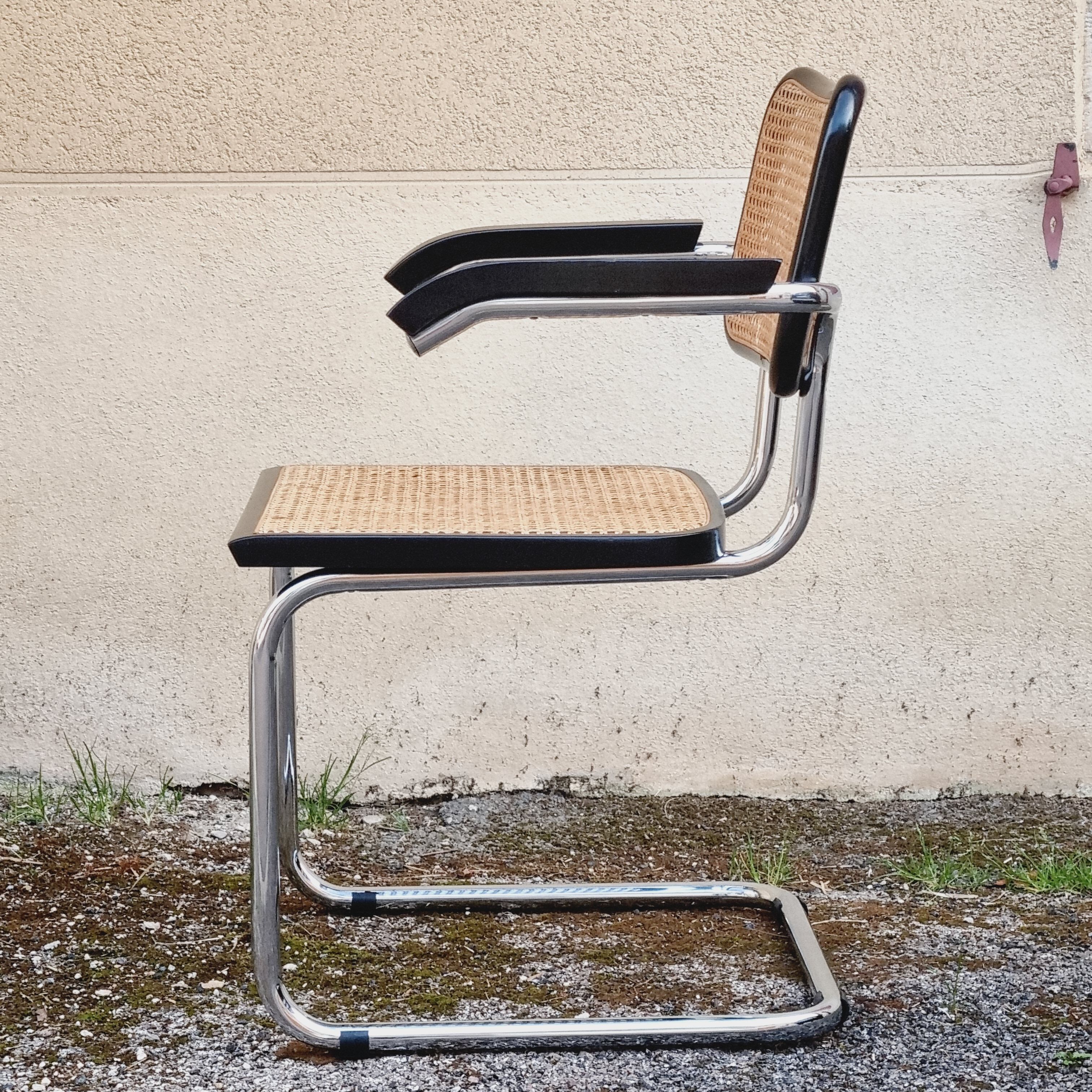 Armchair Cesca B64 black and wicker