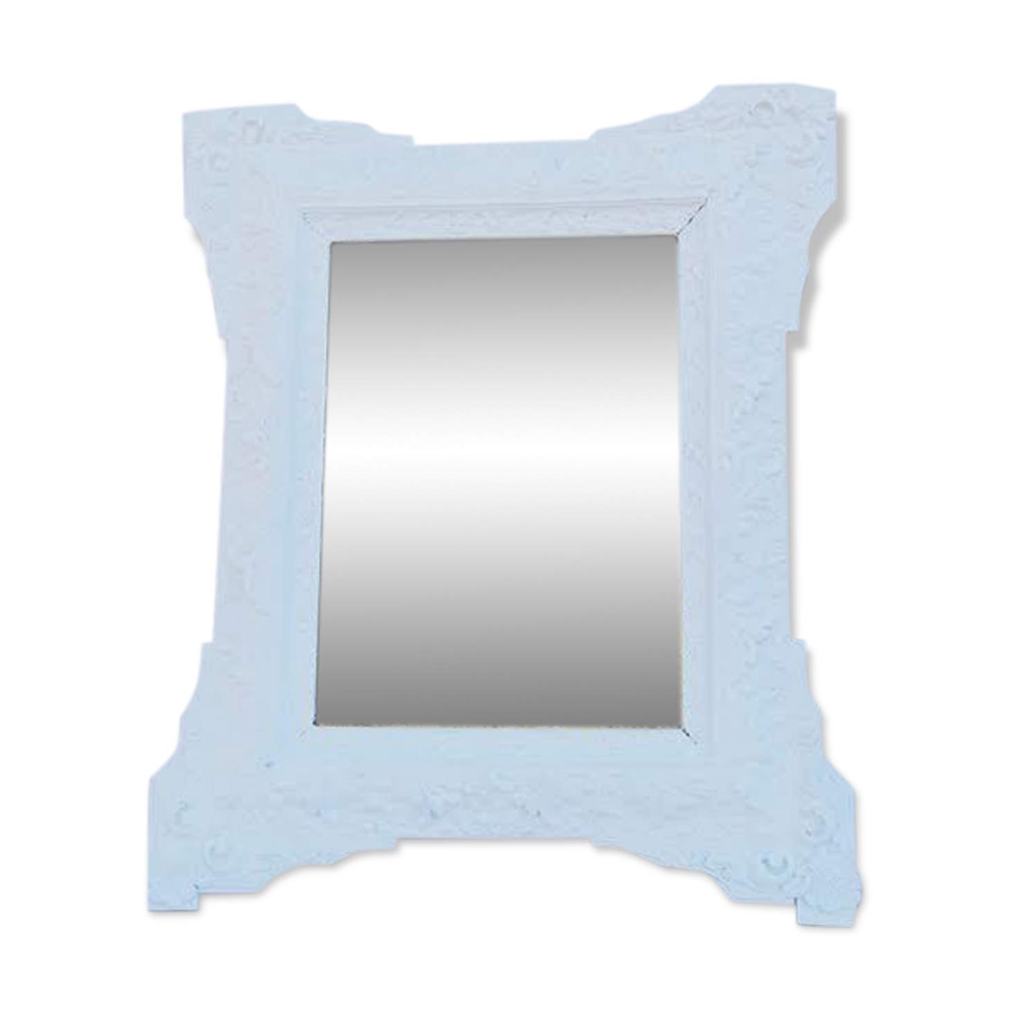 White mirror wooden painted white chalk paint