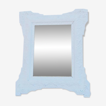 Miroir blanc en bois peint en blanc peinture craie