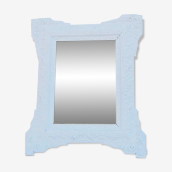 White mirror wooden painted white chalk paint