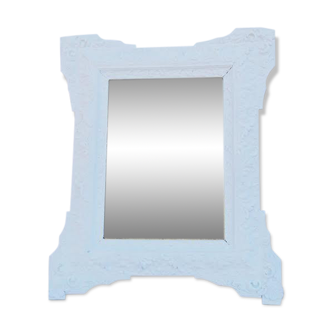 Miroir blanc en bois peint en blanc peinture craie