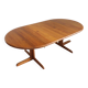 Vintage Danish round extendable dining table solid teak 1960s