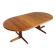 Vintage Danish round extendable dining table solid teak 1960s