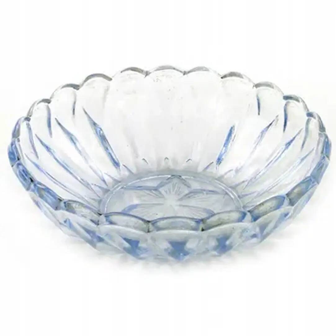 Art Deco bowl, blue glass, Poland, 1950s