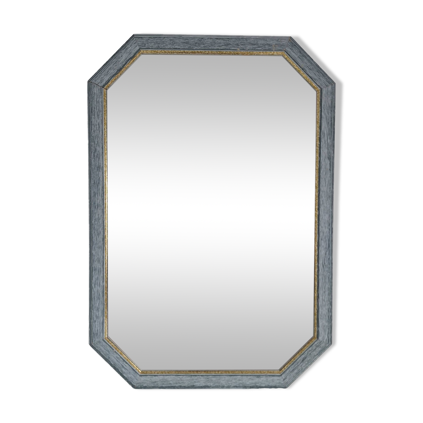 Vintage blue octagon mirror