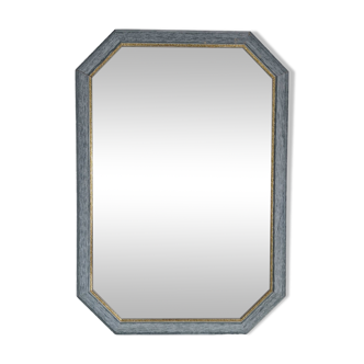 Vintage blue octagon mirror