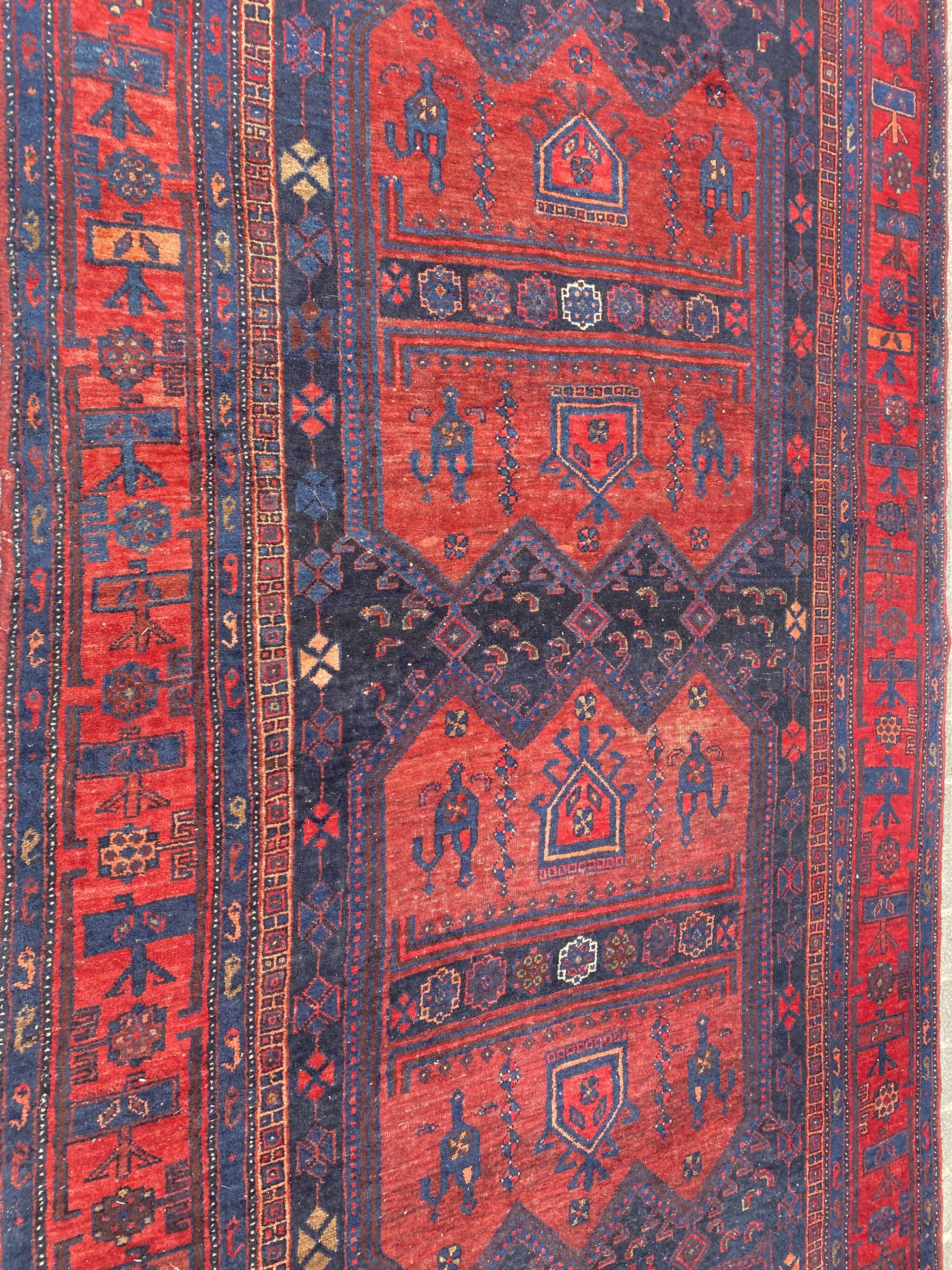 Very beautiful old Persian carpet Bijar handmade 148x318 cm