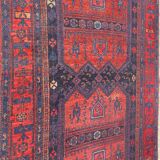 Tapis ancien persan bijar fait main 148x318 cm