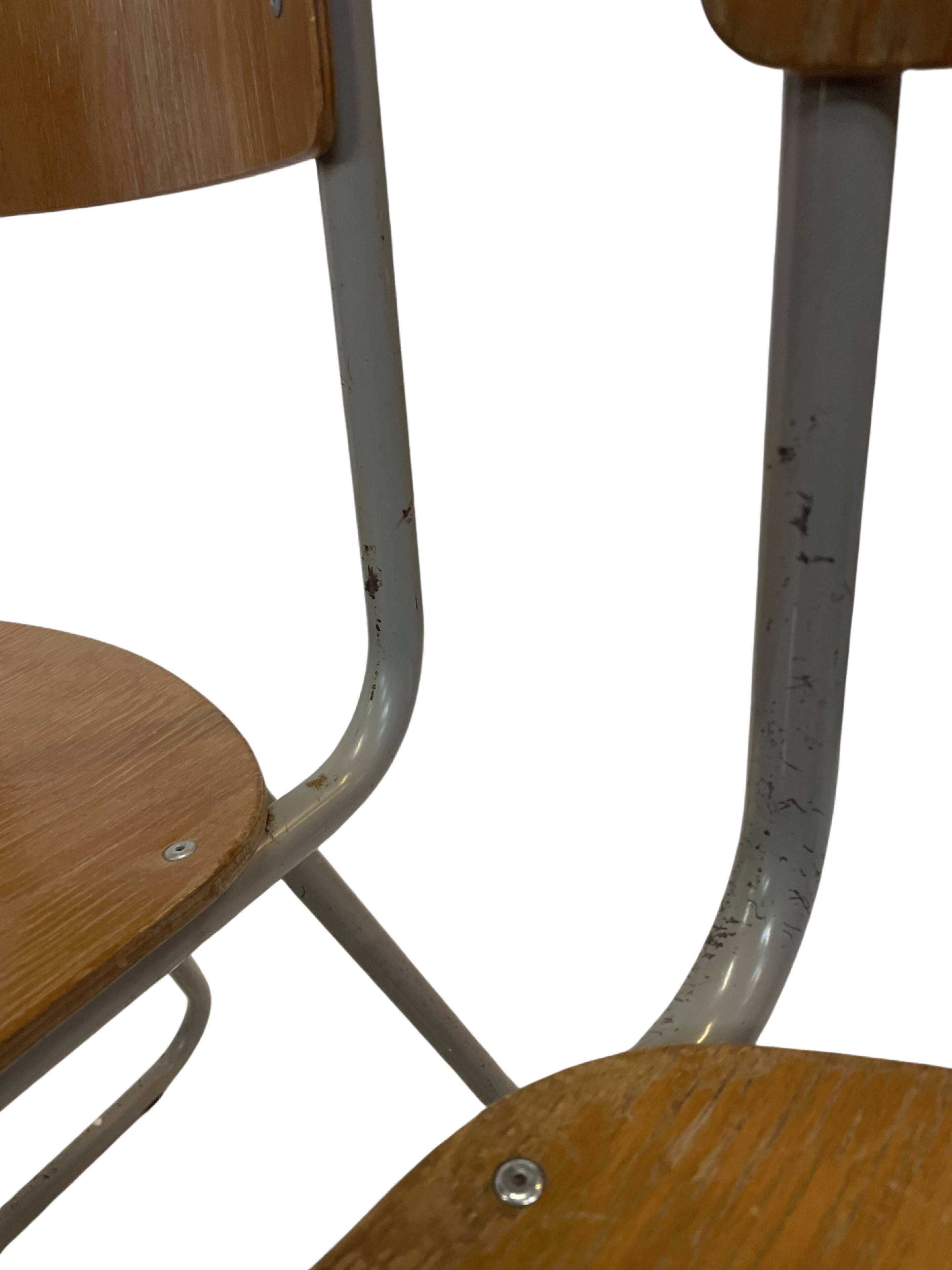 Vintage school chair 1960s minimalist design wood and metal