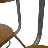 Vintage school chair 1960s minimalist design wood and metal
