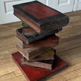 Stool "Stack of Books" Carved Solid Wood