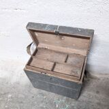 Tabouret caisse à outils en bois