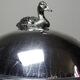 Vintage silver-plated foie gras bell duck handle from the 60s-80s.