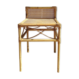 Bedside in rattan and caning