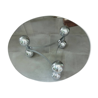 Table basse six boules chromées  space age