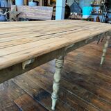 Large raw wood dining table