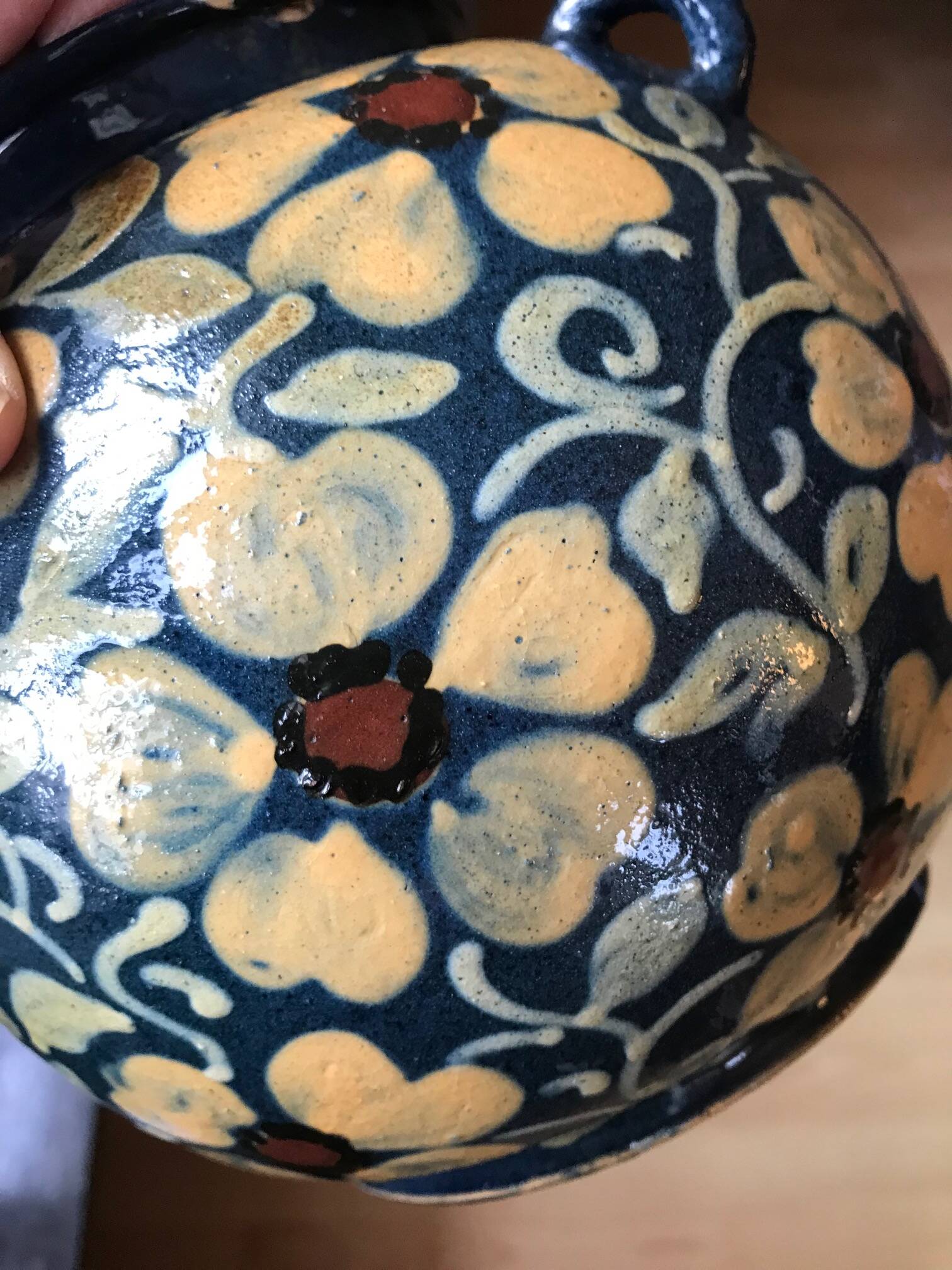Glazed ceramic round vase Léon Elchinger