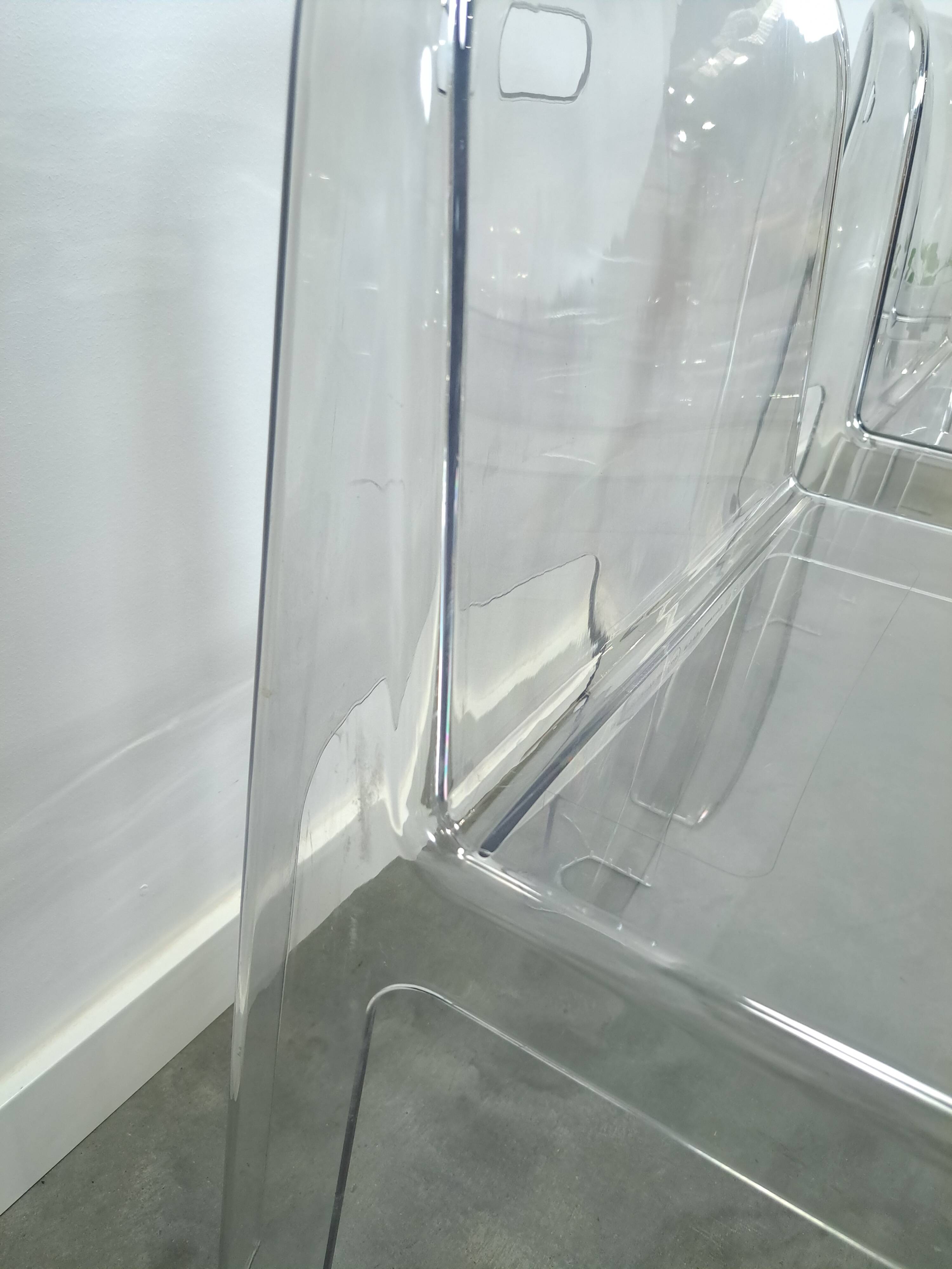 Design plexiglas stapelbare stoelen Trono by Sottsass Associati 2005 Segis