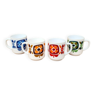 Set de 4 mug lotus Mobil vintage