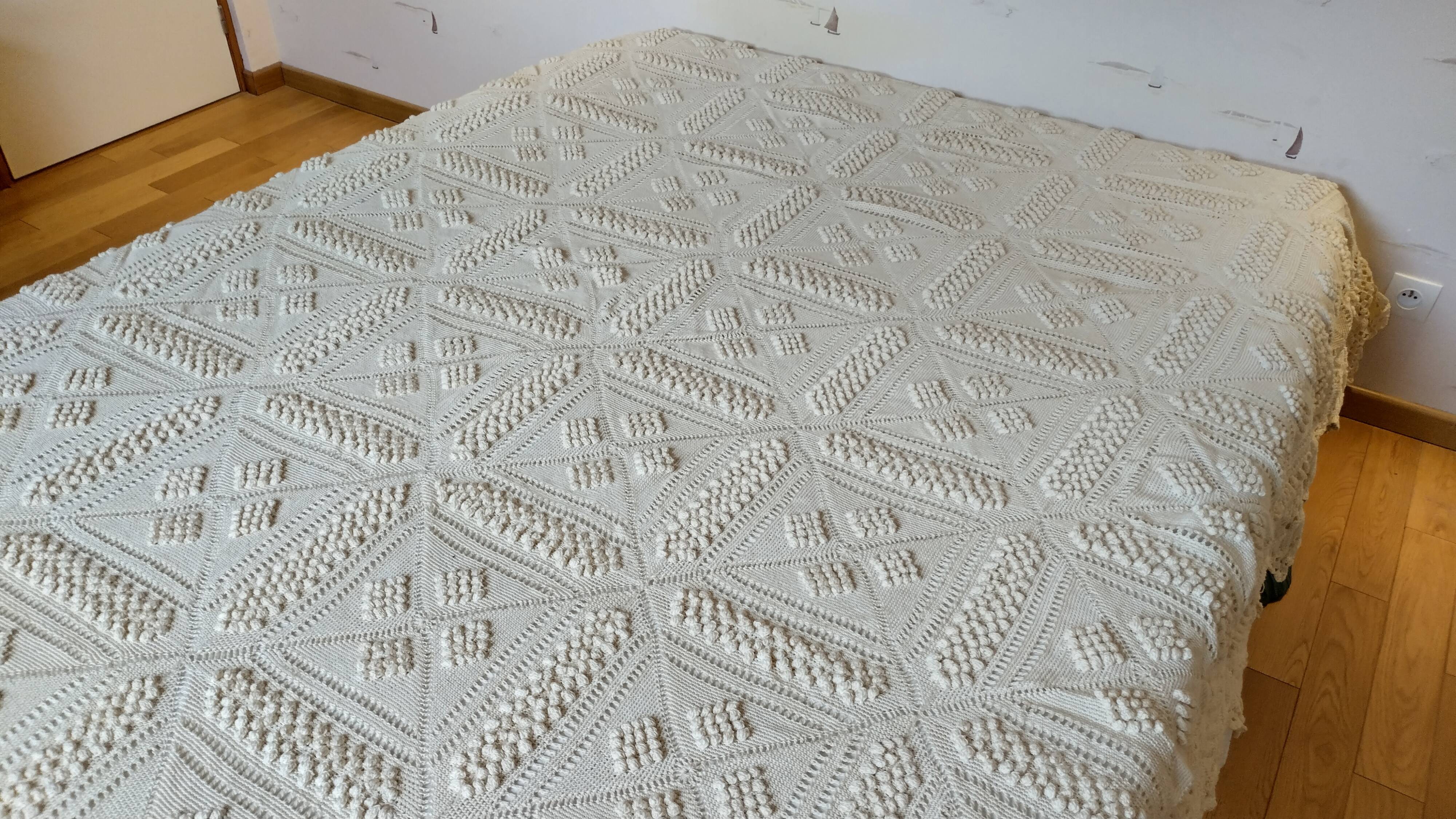 Couvre lit 2 personnes crochet fait main