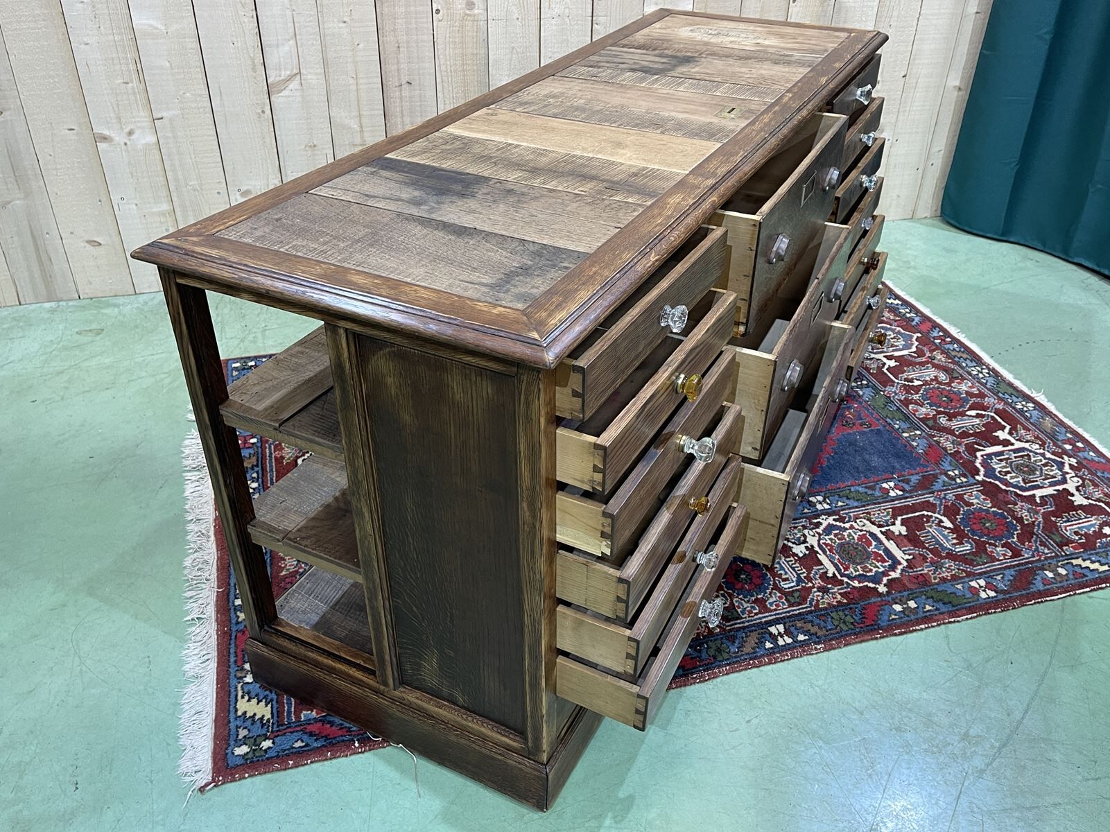 Oak store counter from the 1930s