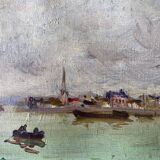 HST painting signed Georges FERRO-LA GREE (born 1941) Landscape of Loire Bréhémont?