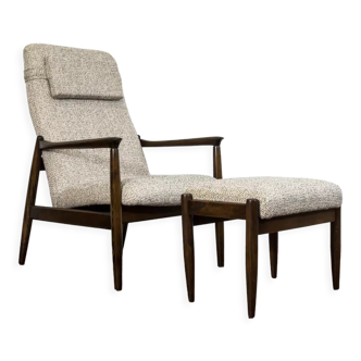 Gfm 64 back armchair with ottoman by edmund homa 1960's