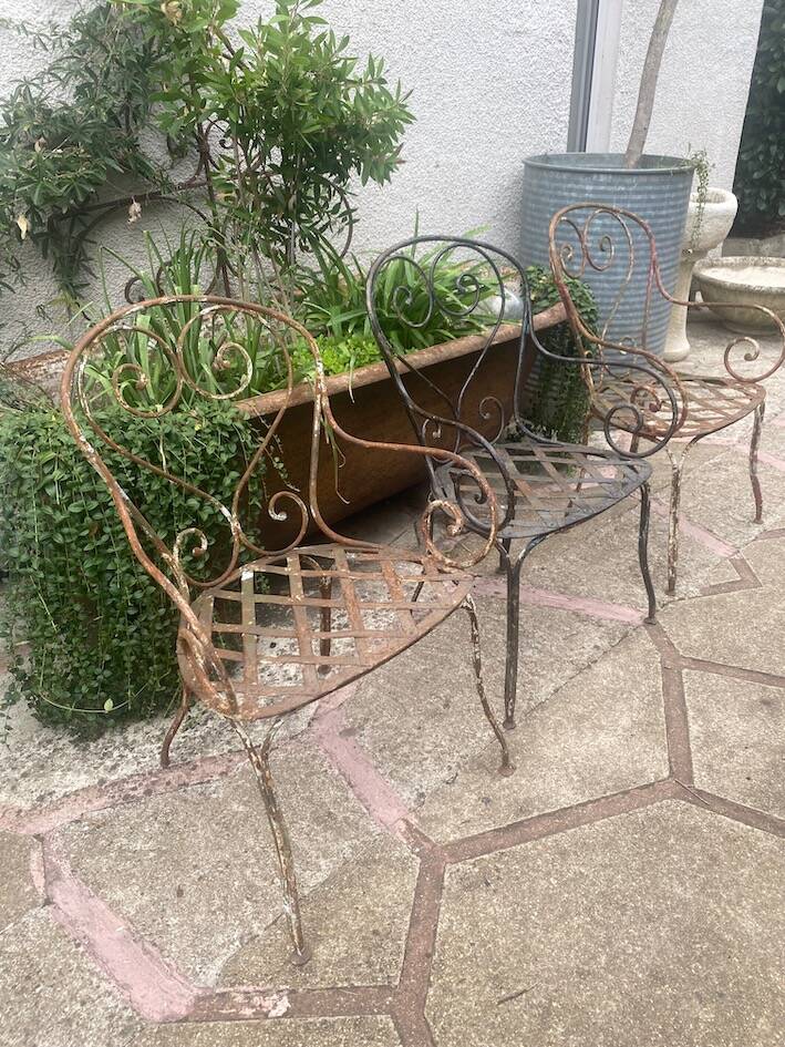 Wrought iron armchairs 1940