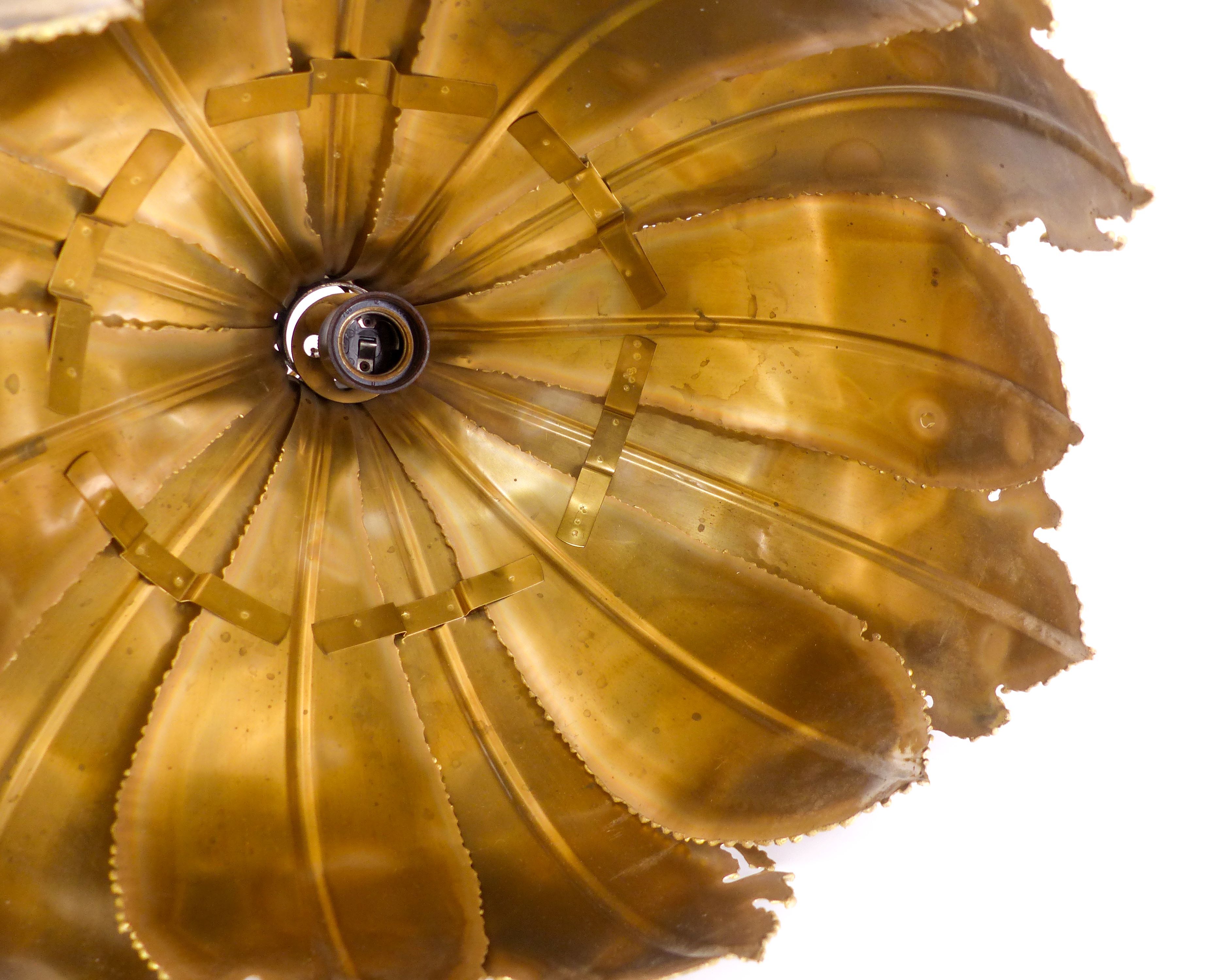 Brutalist brass pendant lamp Svend Aage Holm Sørensen 1960