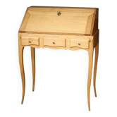 Sloped wooden desk in light wood, ideal for remote work. Secret drawer.