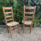 Set of 4 straw chairs