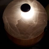 Mushroom lamp wrought iron marbled glass paste