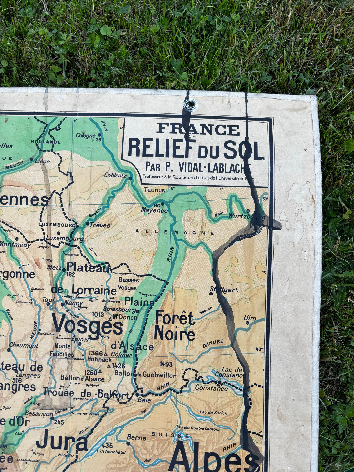Old school map Vidal-Lablache – France, Relief of the Soil