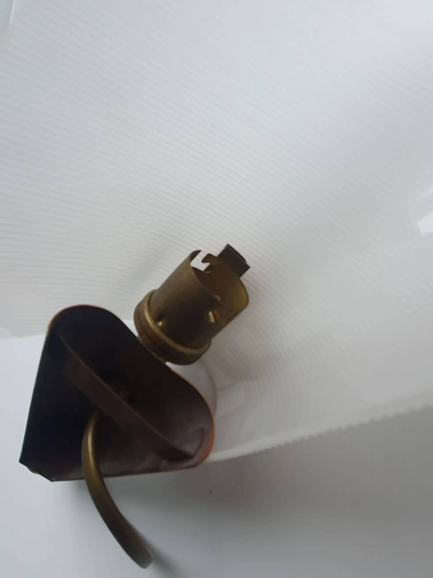 Pair of copper and plexiglass torch wall lights from the 1960s