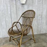 Fauteuil rotin vintage