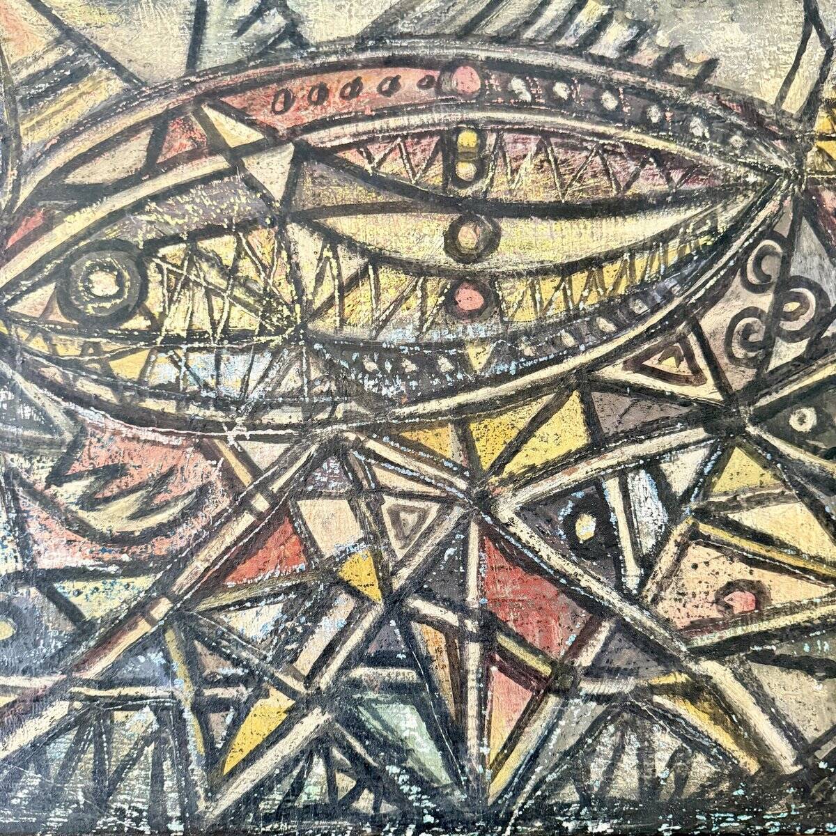 Unknown, Untitled, 1968, Chalk & Acrylic, Framed