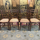 4 tanned bistro chairs